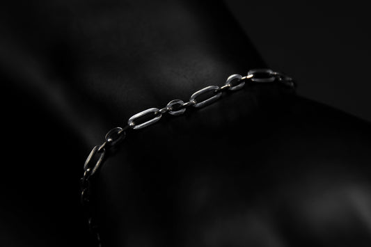 Oxidised Sterling Silver Figaro Chain Bracelet