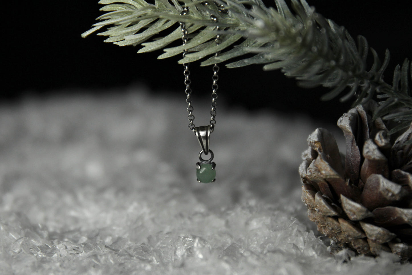 Sterling Silver Green Aventurine Pendant