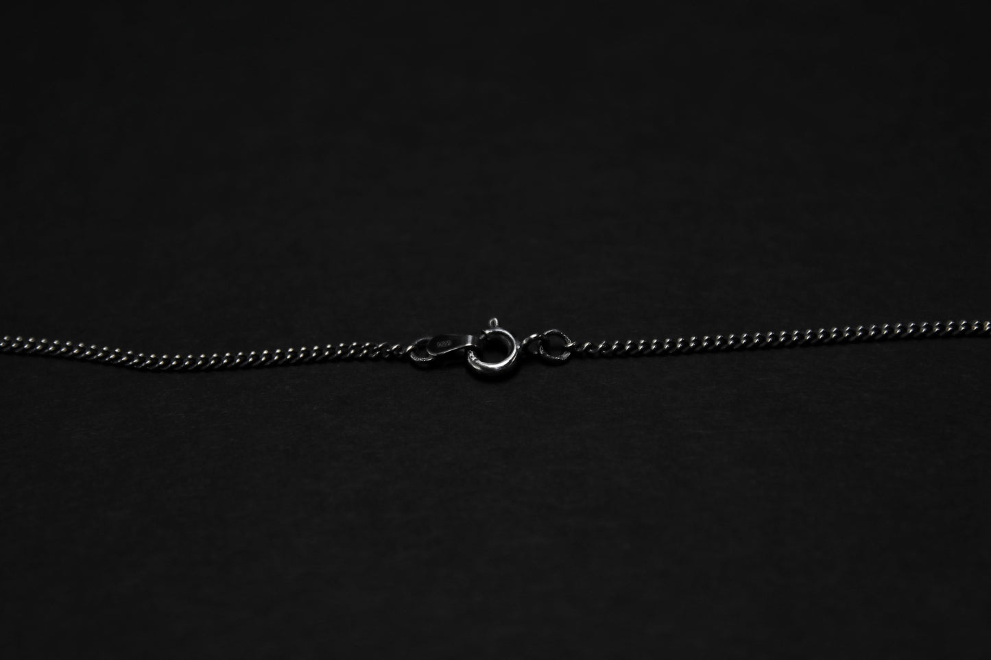 Oxidised Sterling Silver Curb Necklace Chain