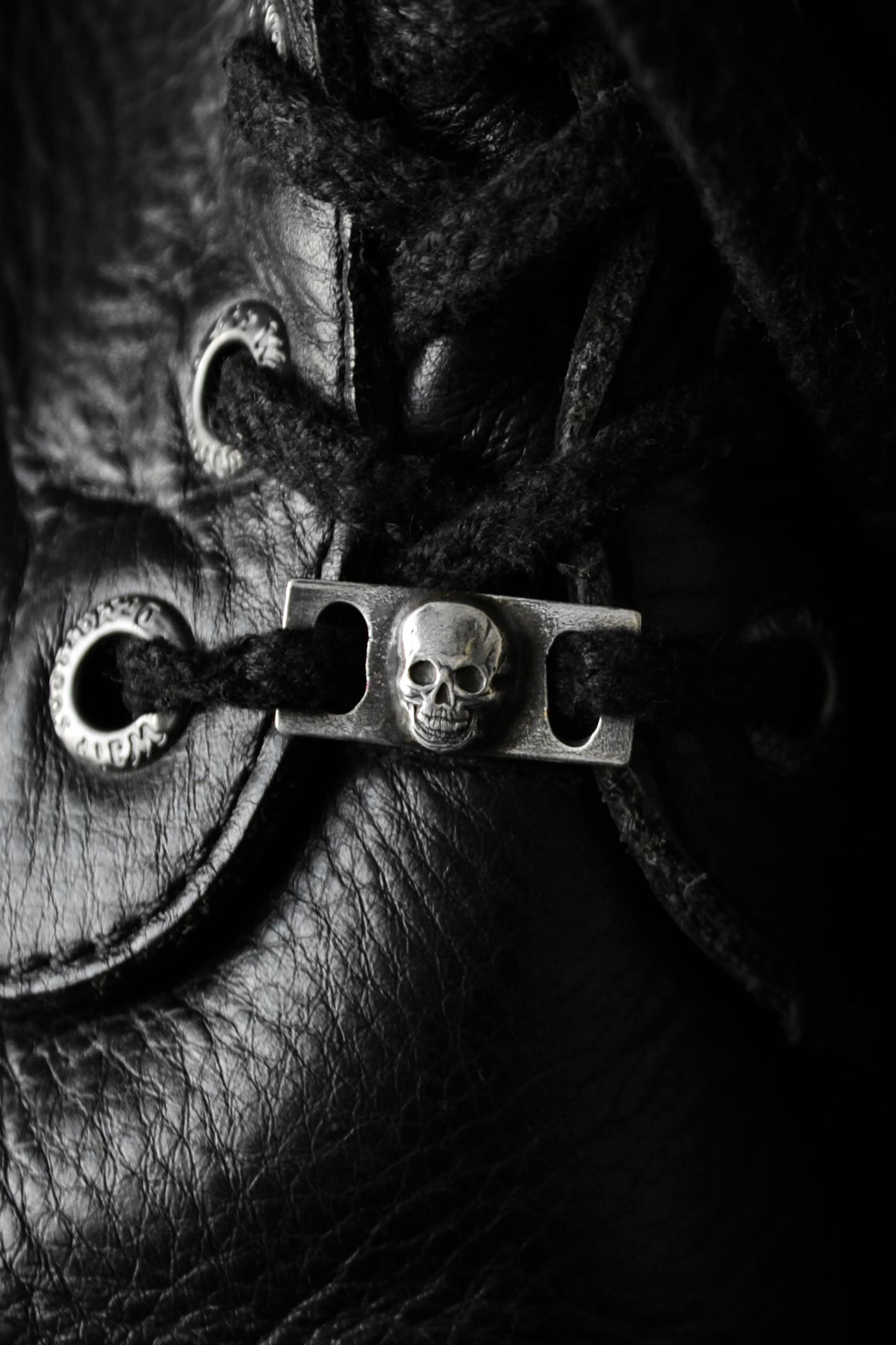 Sterling Silver Skull Shoe Lace Buckles