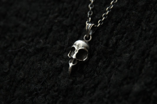 Silver Bird Skull Pendant