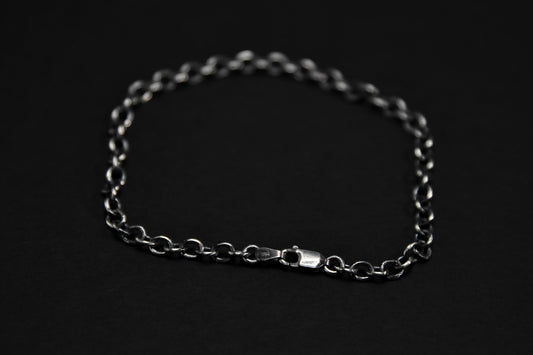 Oxidised Sterling Silver Cable Chain Bracelet