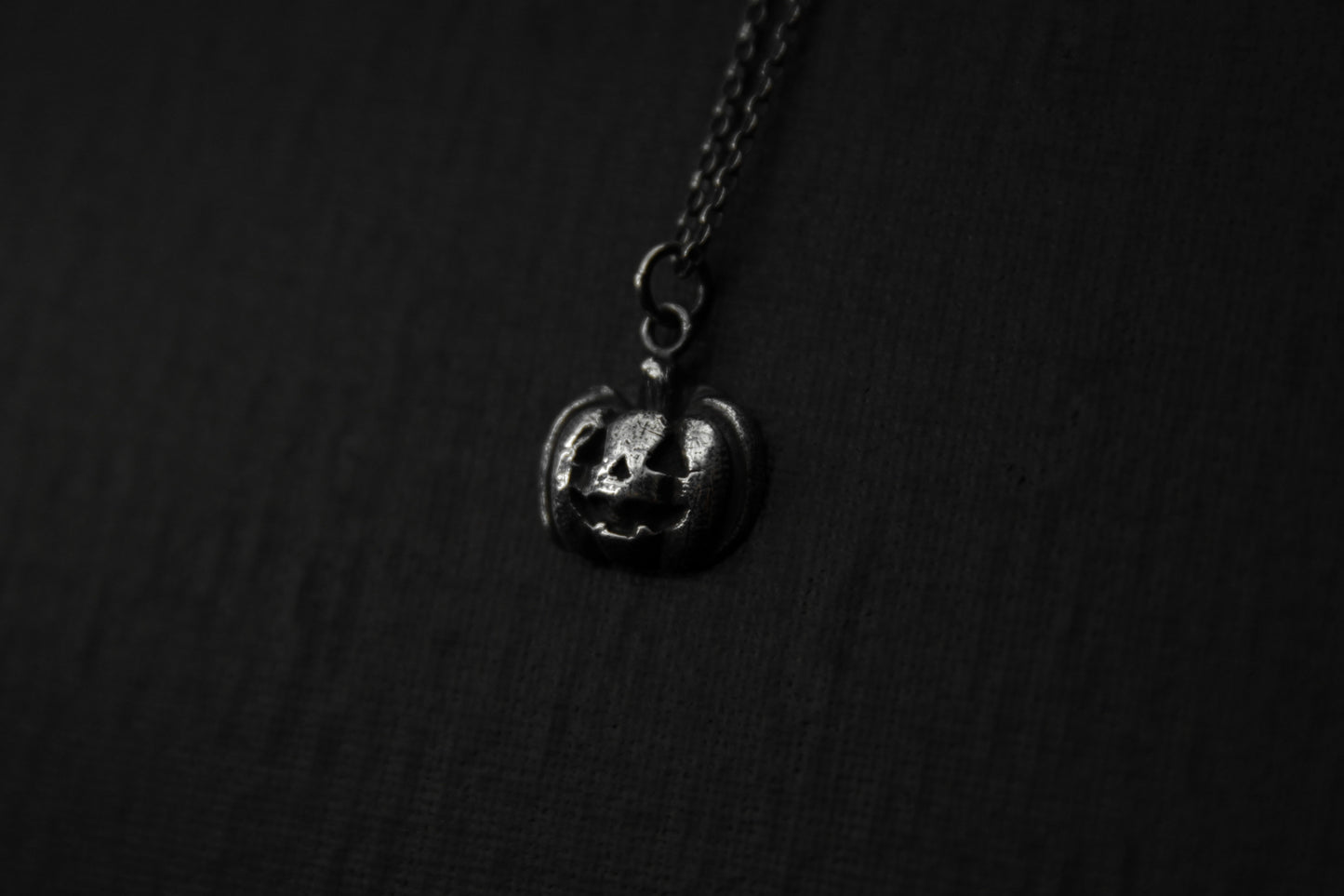 Silver Halloween Pumpkin Pendant
