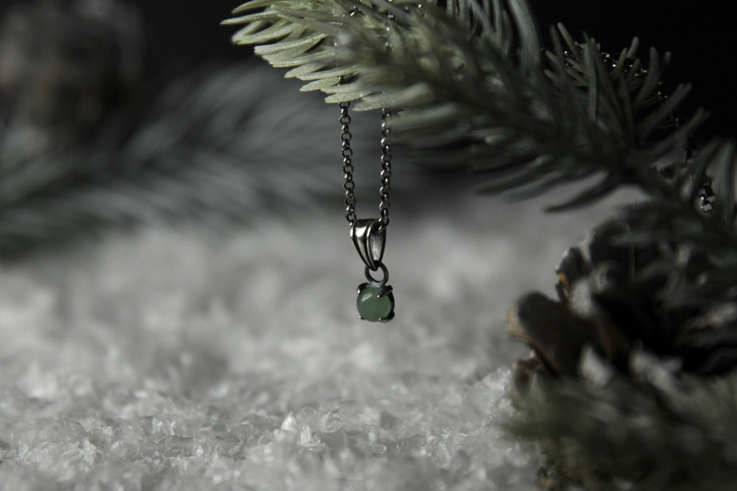 Sterling Silver Green Aventurine Pendant
