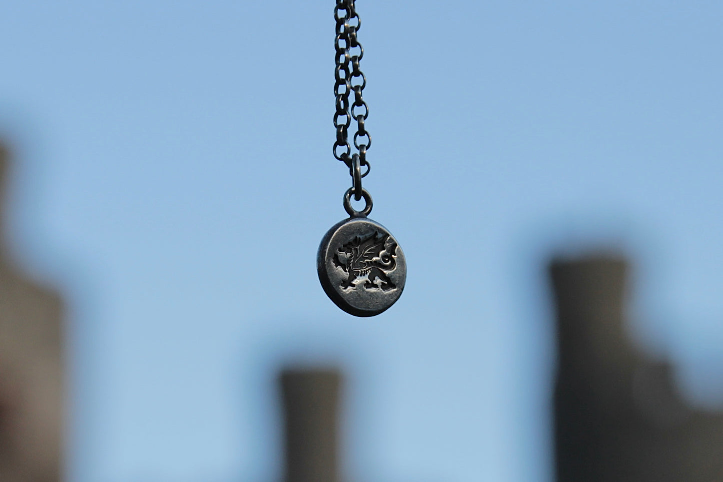 Sterling Silver Welsh Red Dragon Pendant • Y Ddraig Goch