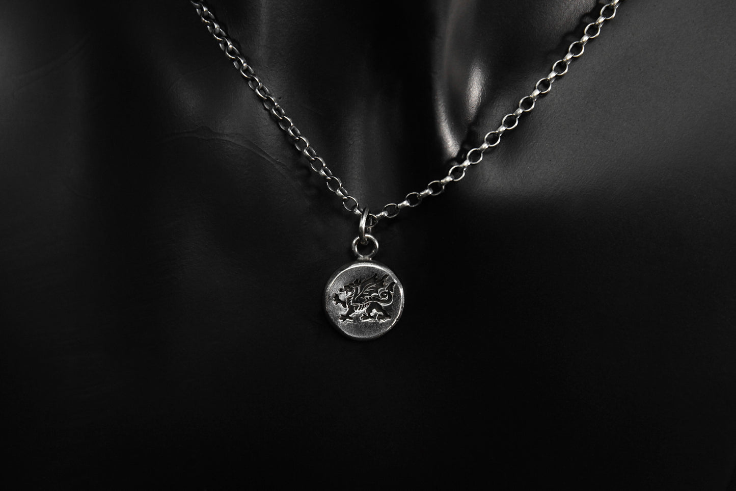Sterling Silver Welsh Red Dragon Pendant • Y Ddraig Goch