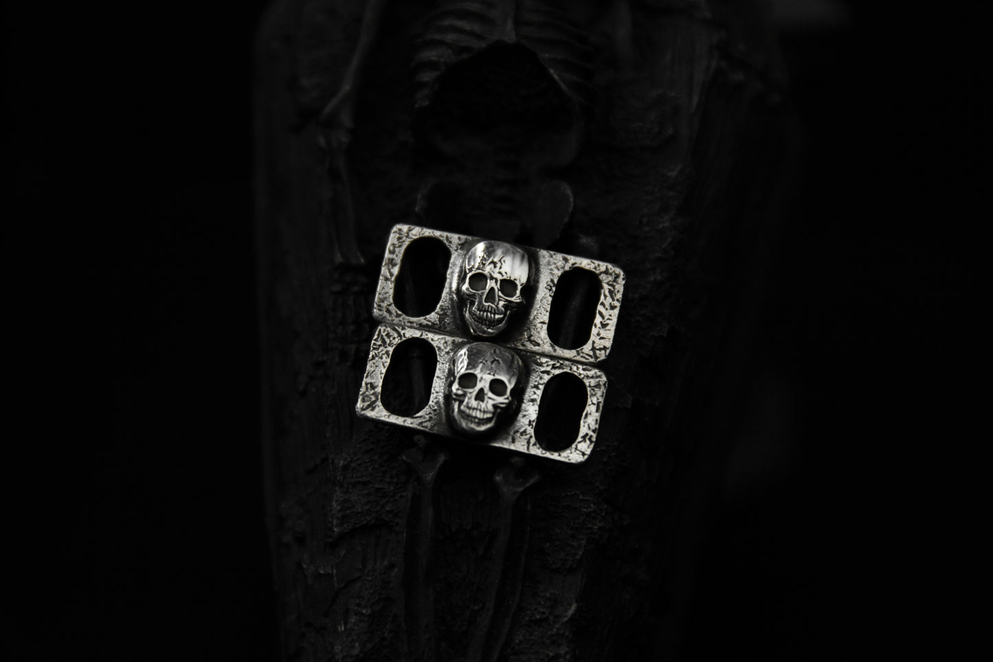 Sterling Silver Skull Shoe Lace Buckles