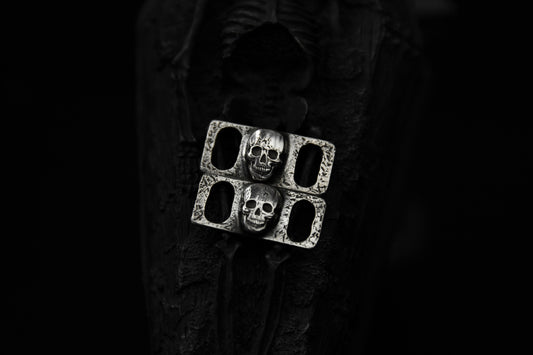 Sterling Silver Skull Shoe Lace Buckles