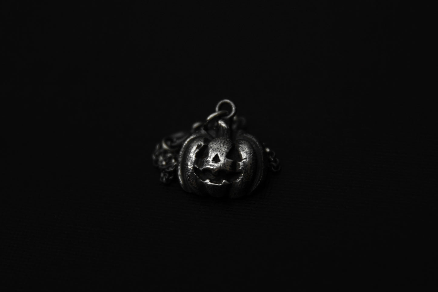 Silver Halloween Pumpkin Pendant