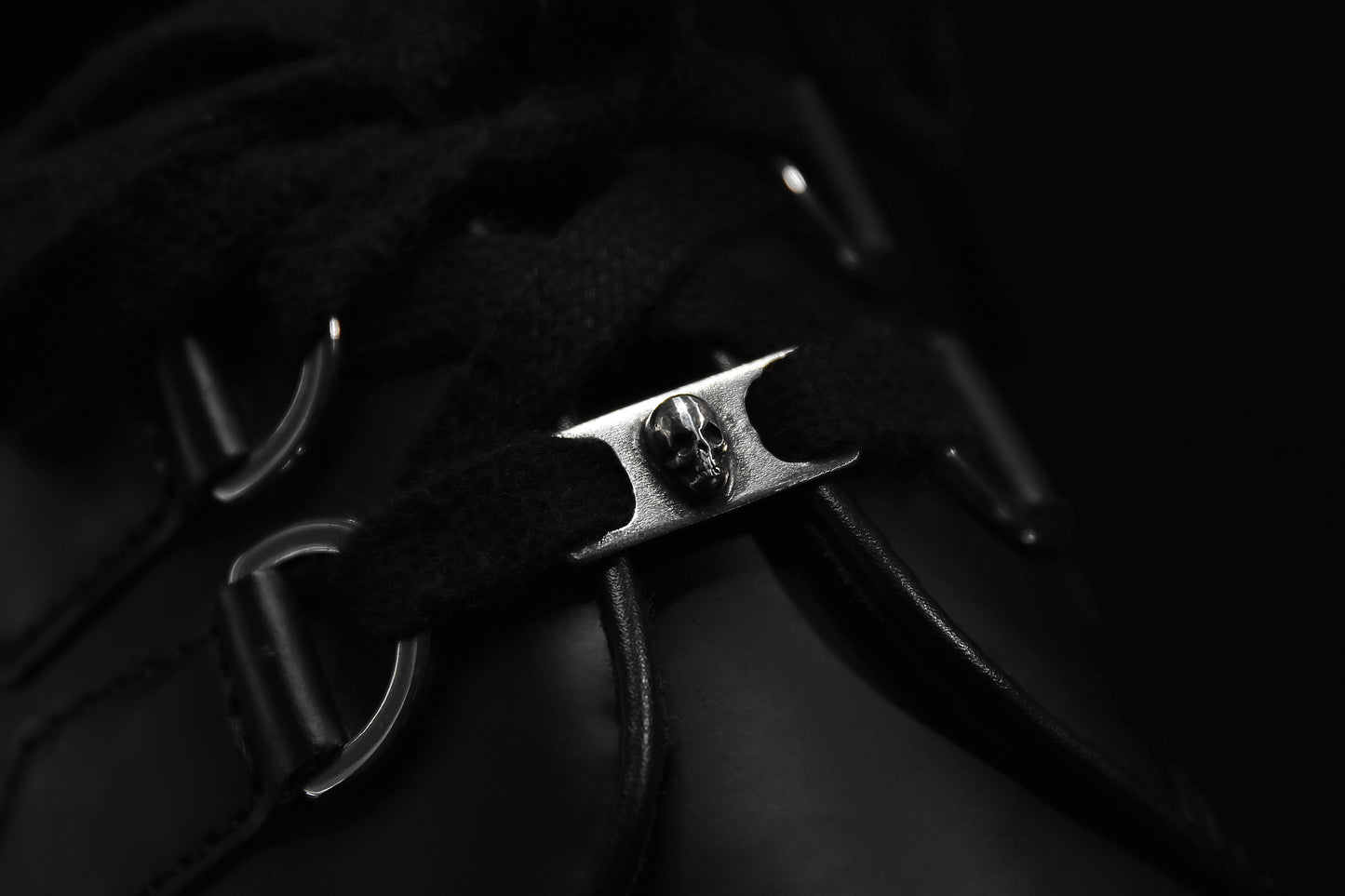 Silver Cemetery Skull Shoe Lace Buckles