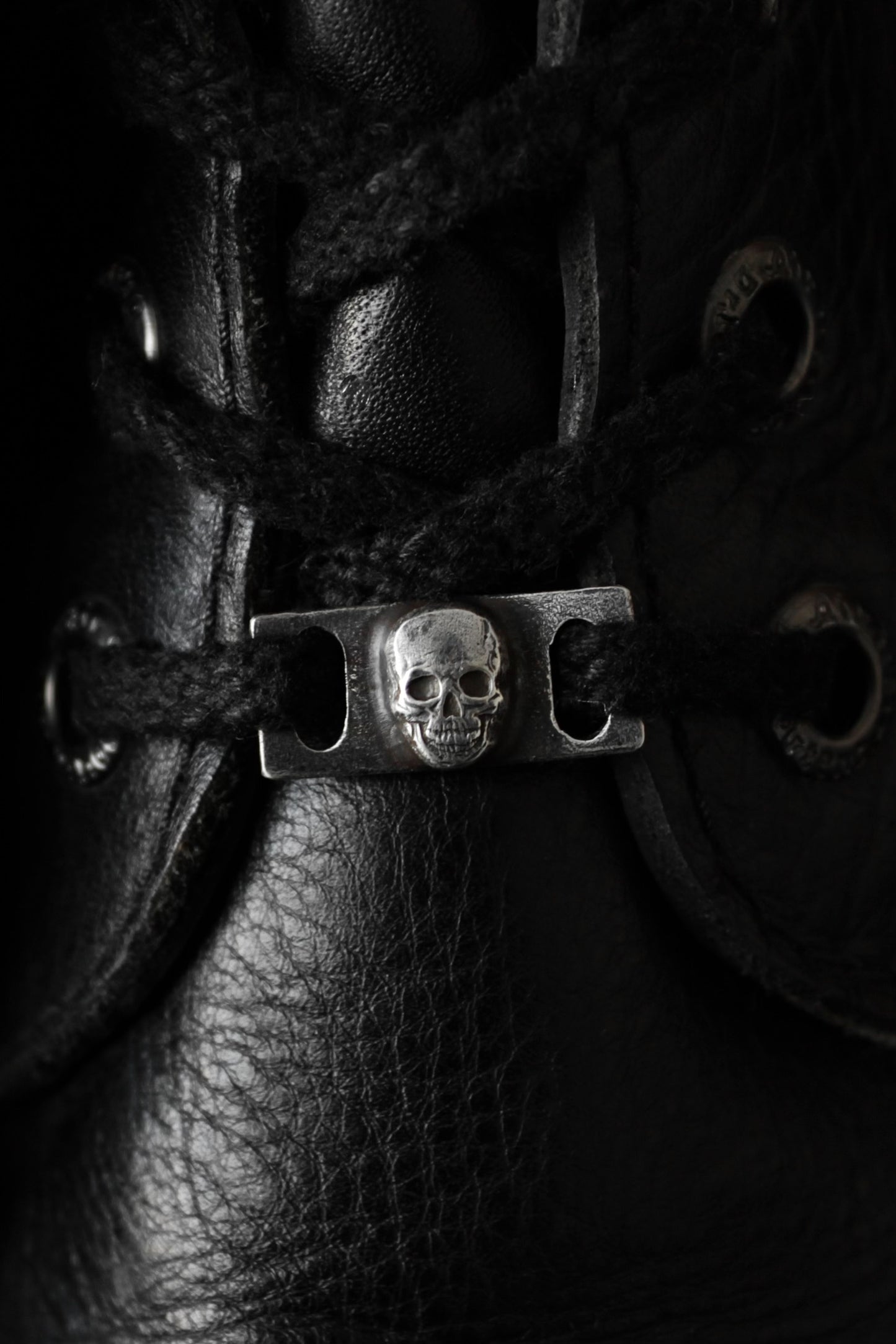 Sterling Silver Skull Shoe Lace Buckles