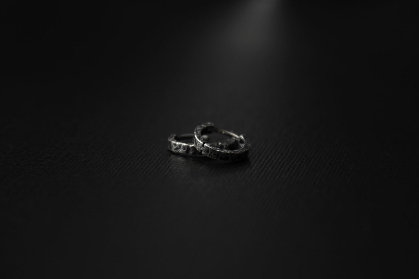 Sterling Silver Concrete Texture Huggie Earrings