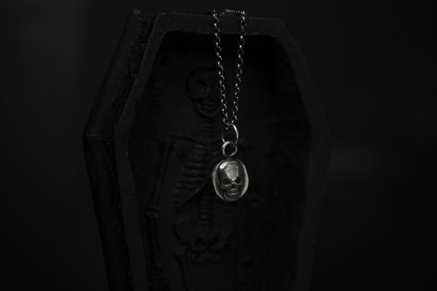 Sterling Silver Crypt Skull Pendant