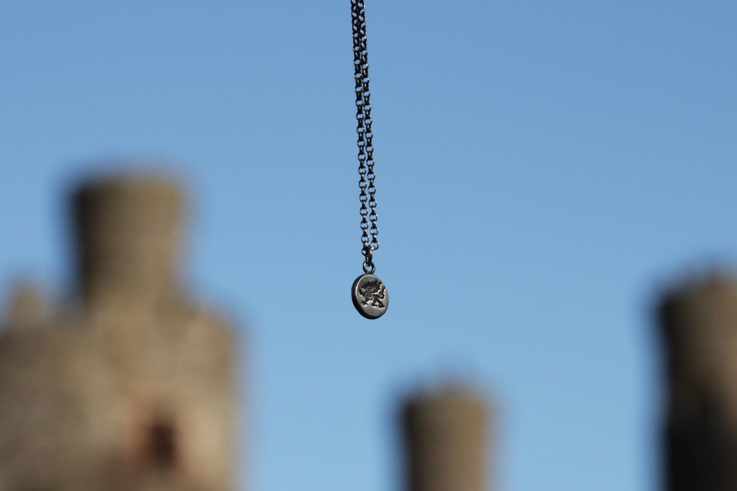 Sterling Silver Welsh Red Dragon Pendant • Y Ddraig Goch