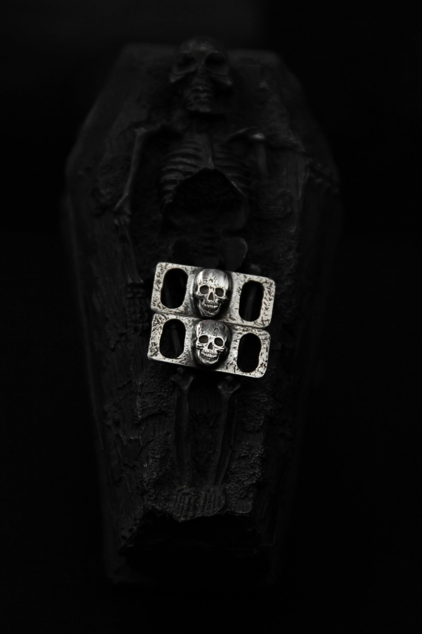 Sterling Silver Skull Shoe Lace Buckles