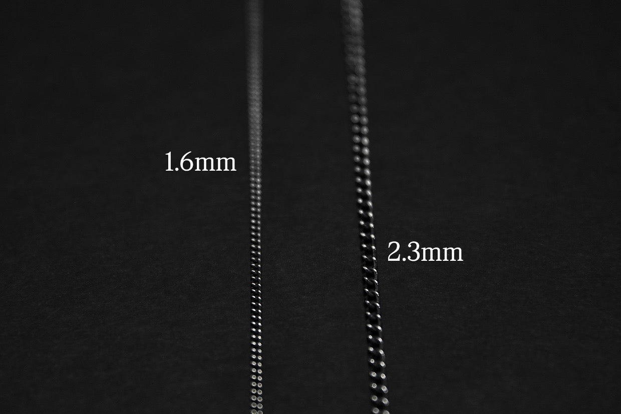 Oxidised Sterling Silver Curb Necklace Chain