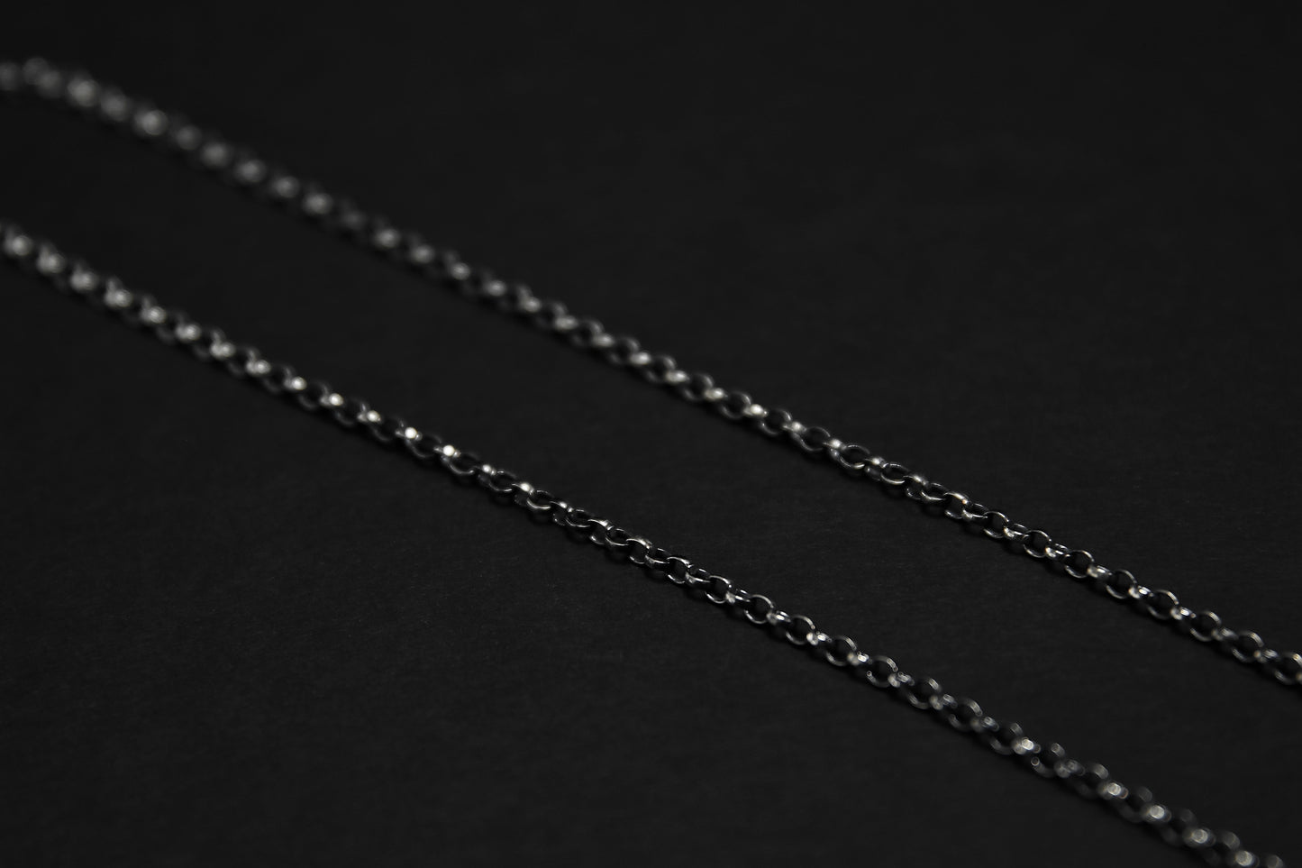 Oxidised Sterling Silver Belcher Necklace Chain