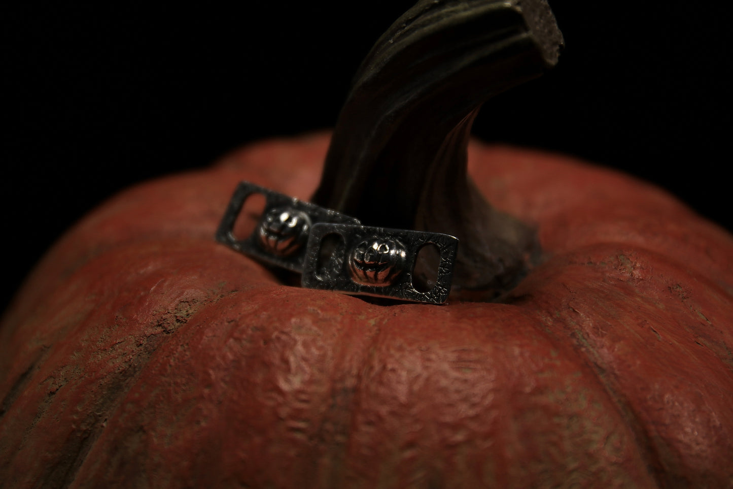 Silver Pumpkin Shoe Lace Buckles