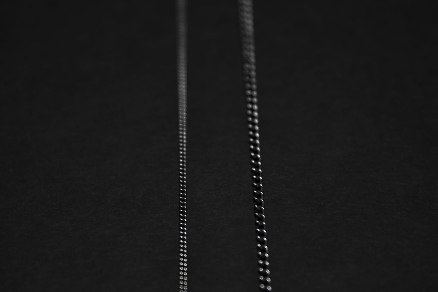 Oxidised Sterling Silver Curb Necklace Chain