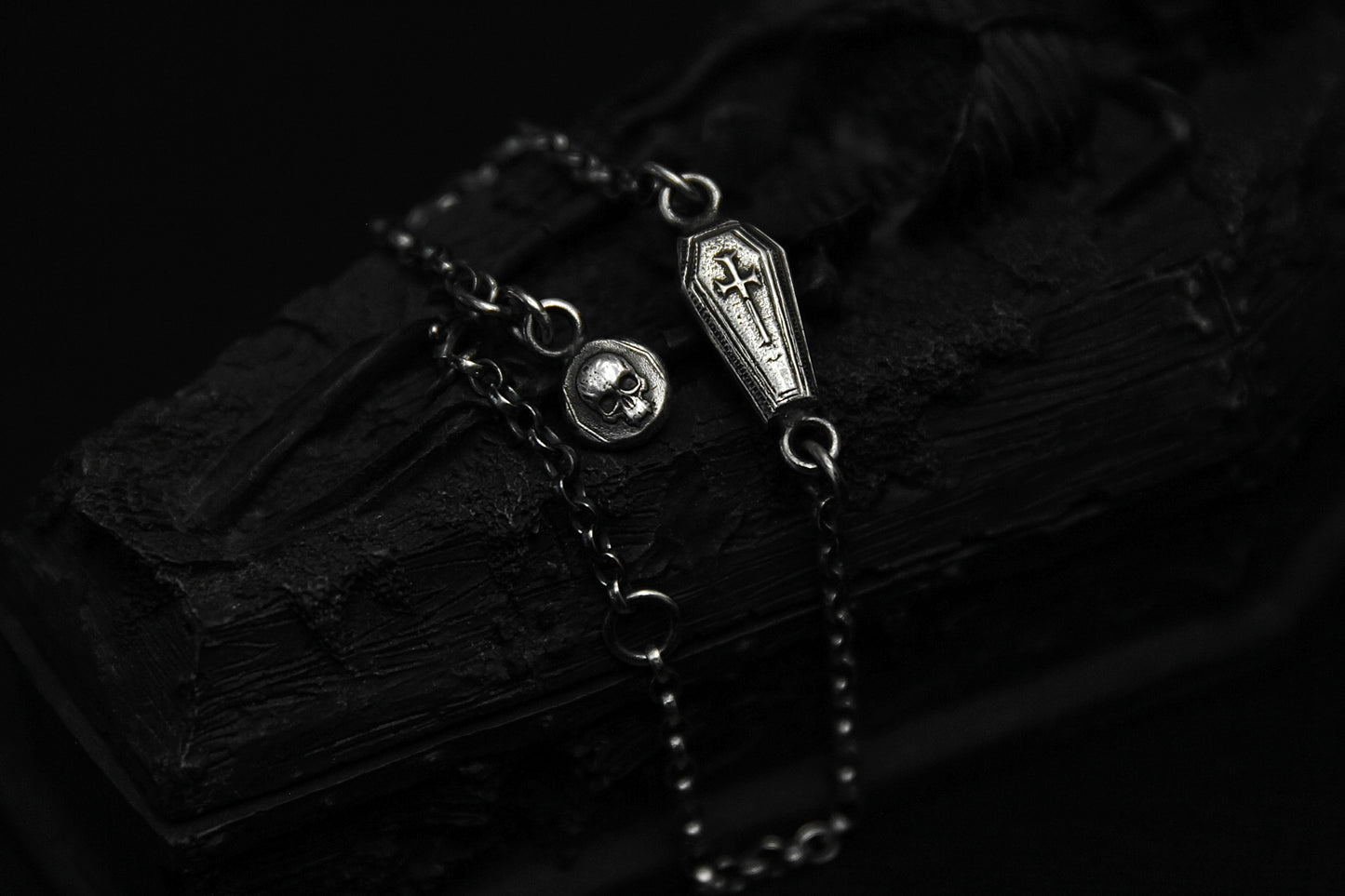 Sterling Silver Nosferatu Casket Bracelet