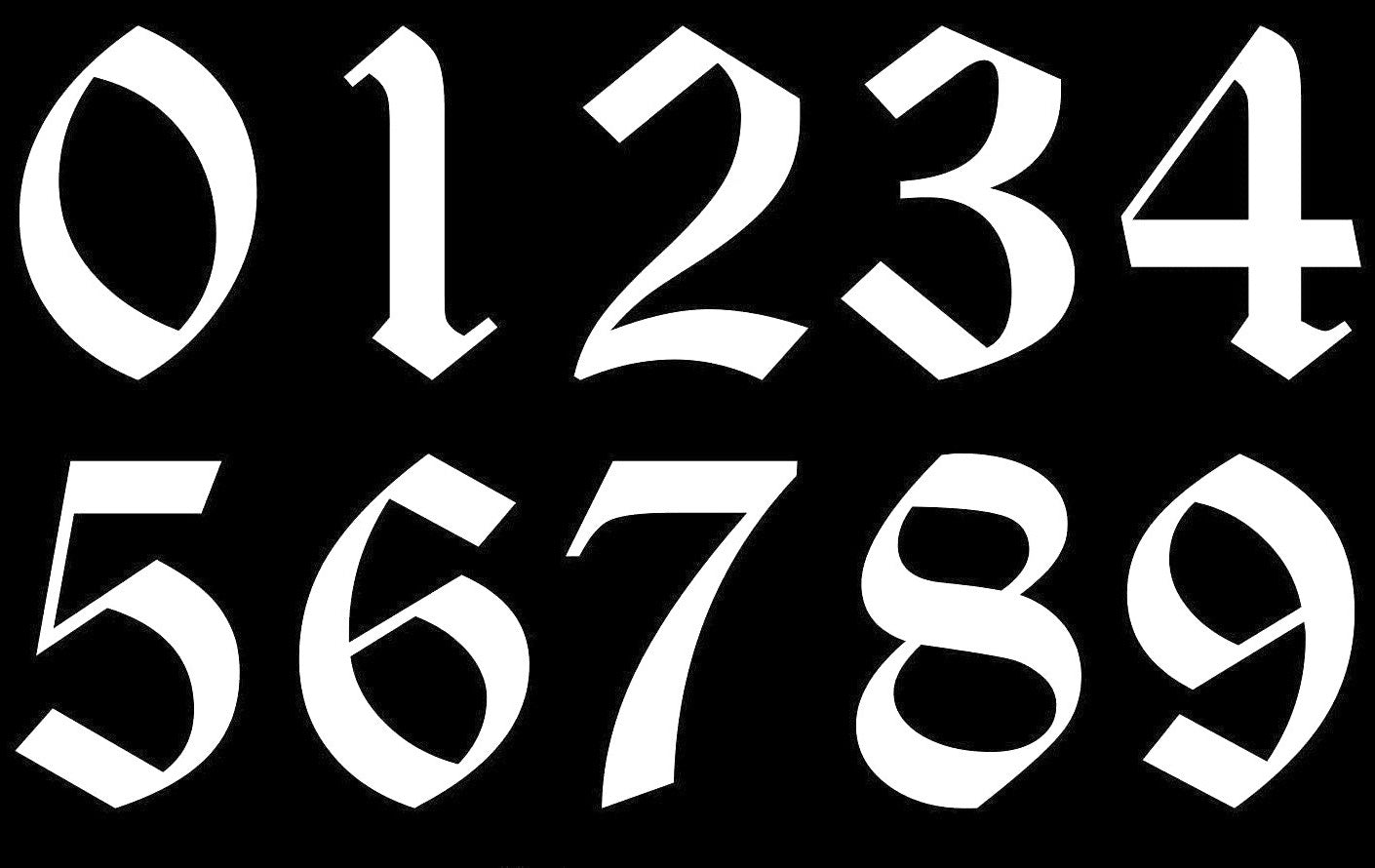 Sterling Silver Custom Gothic Numbers Pendant