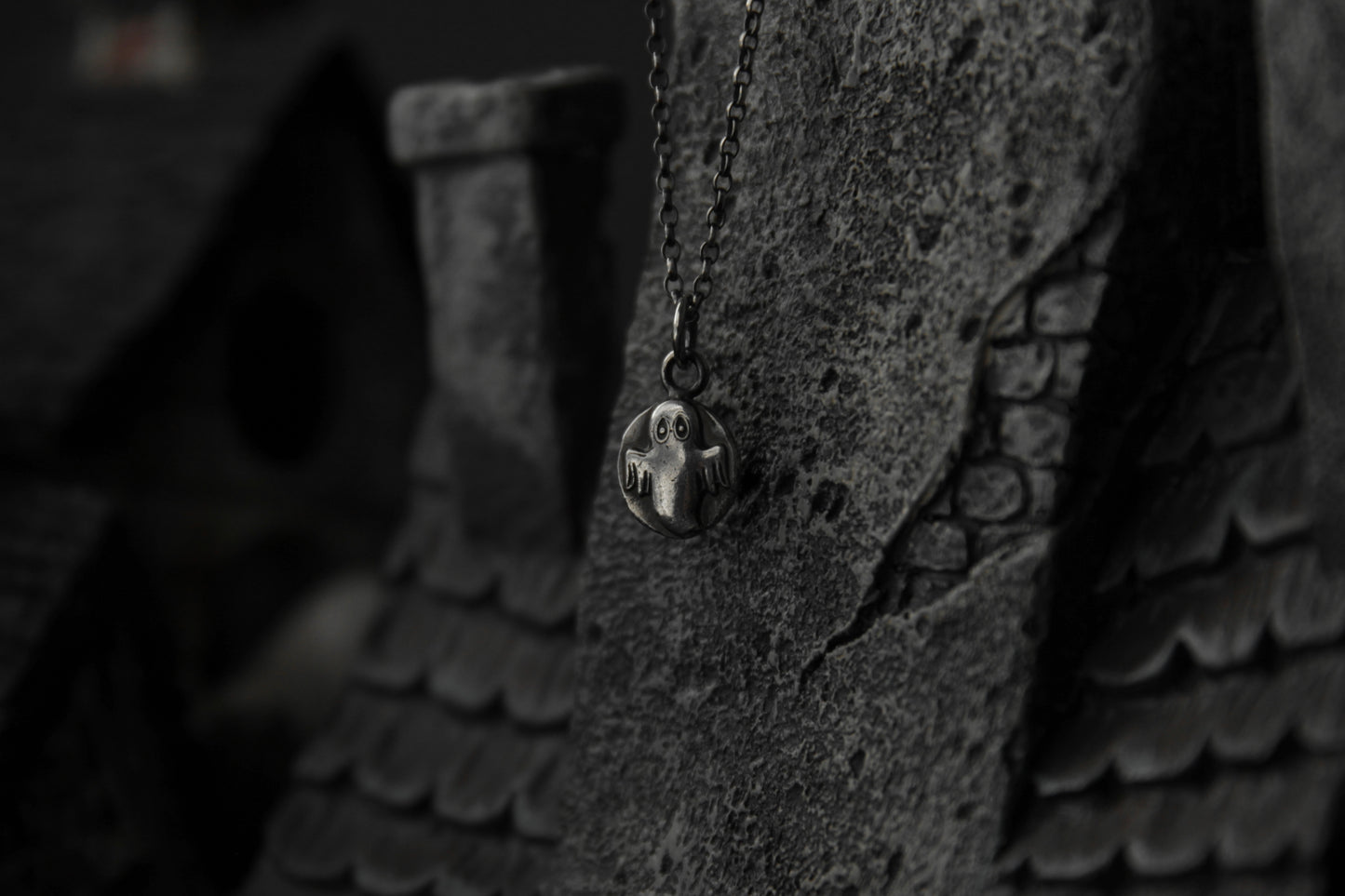 Sterling Silver Halloween Ghost Pendant