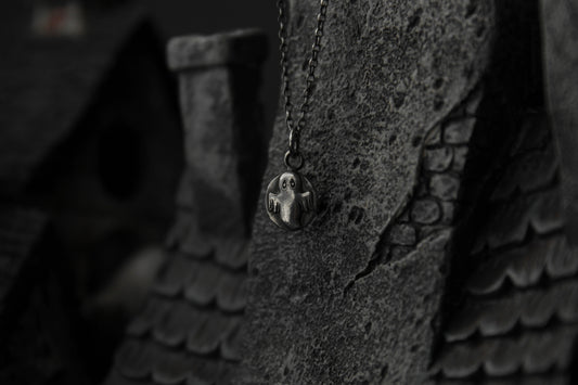 Sterling Silver Halloween Ghost Pendant