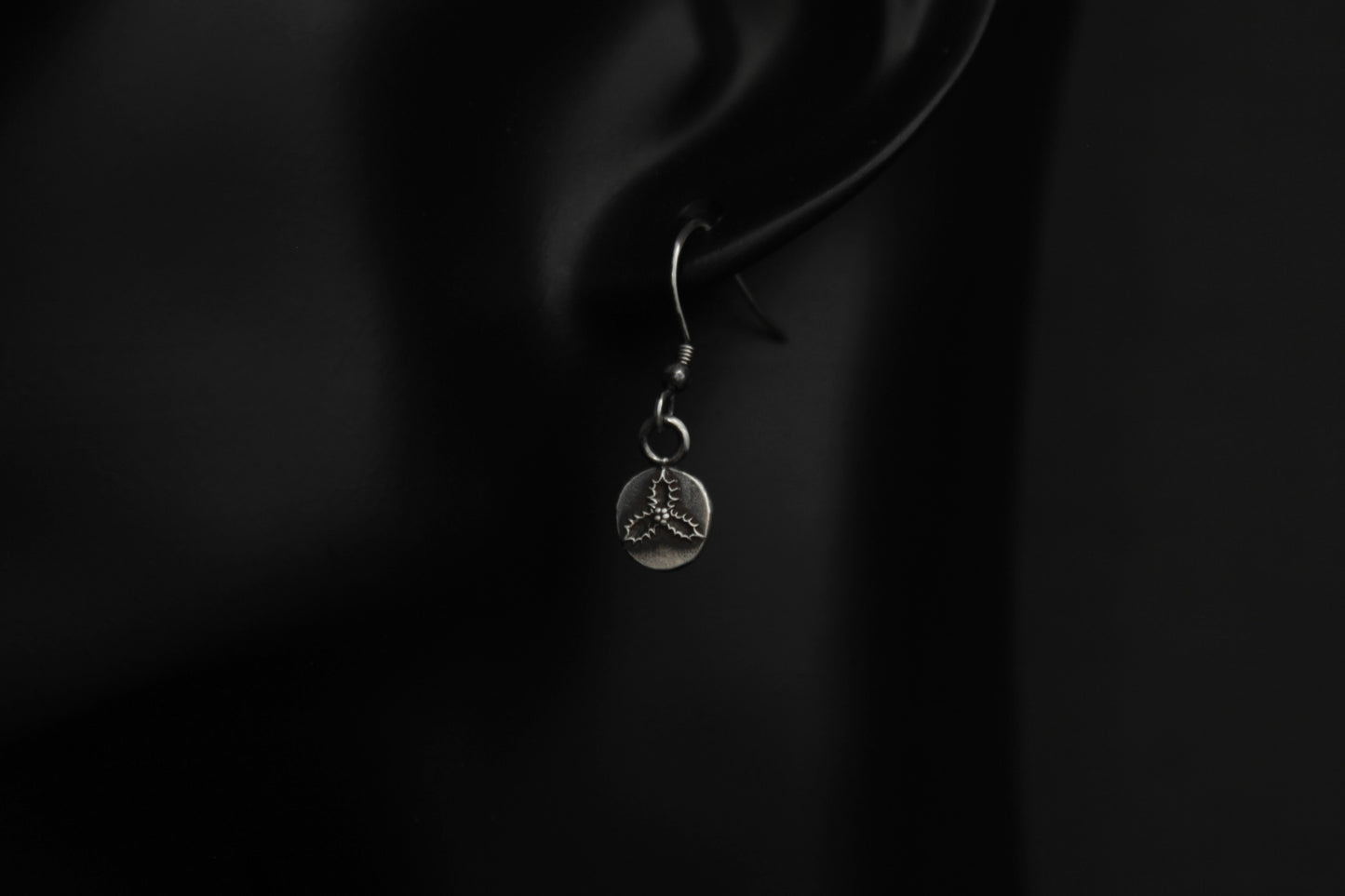 Sterling Silver Holly Leaf Earrings