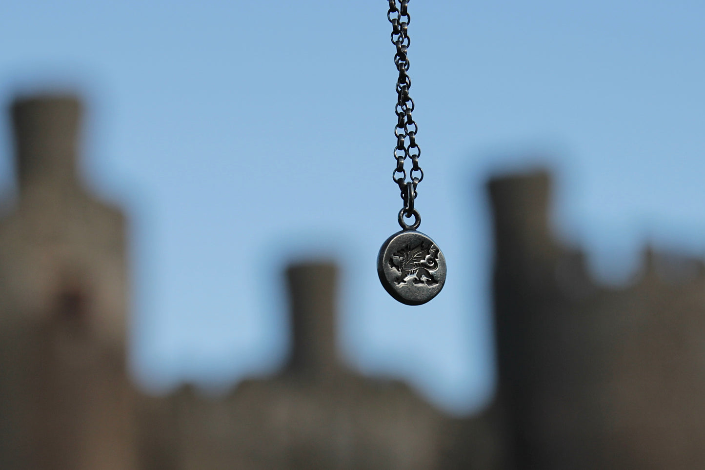 Sterling Silver Welsh Red Dragon Pendant • Y Ddraig Goch