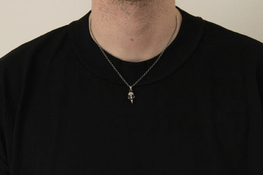 Silver Bird Skull Pendant