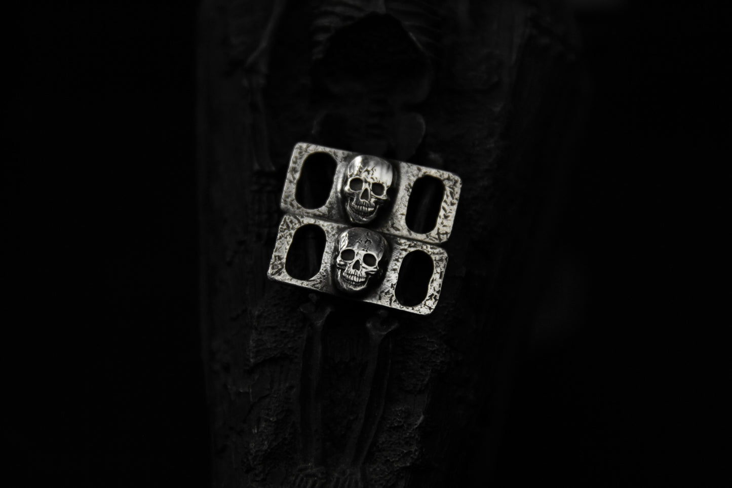 Sterling Silver Skull Shoe Lace Buckles