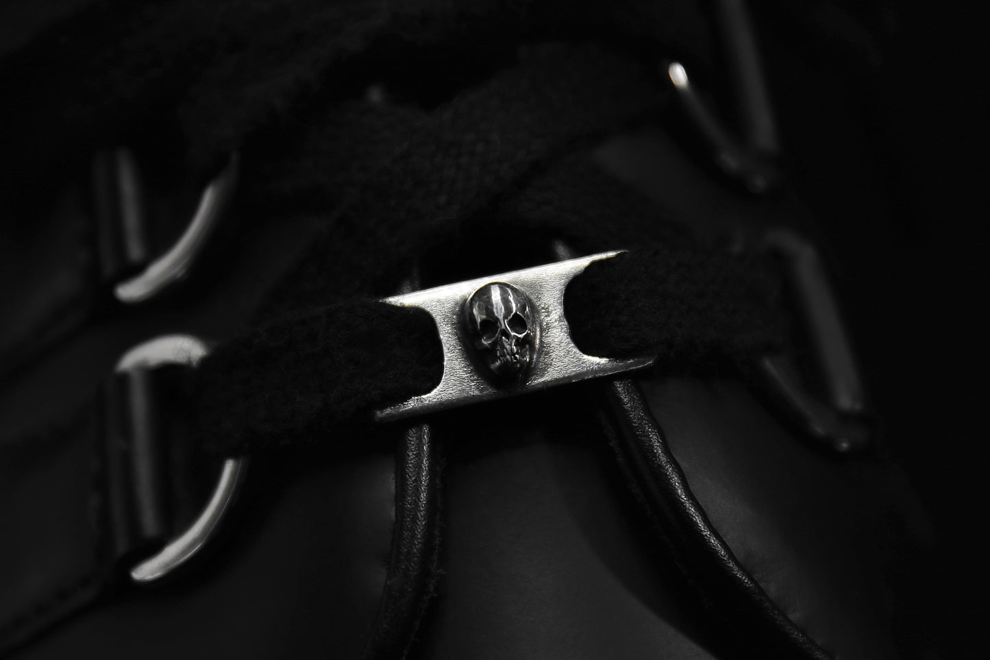 Silver Cemetery Skull Shoe Lace Buckles
