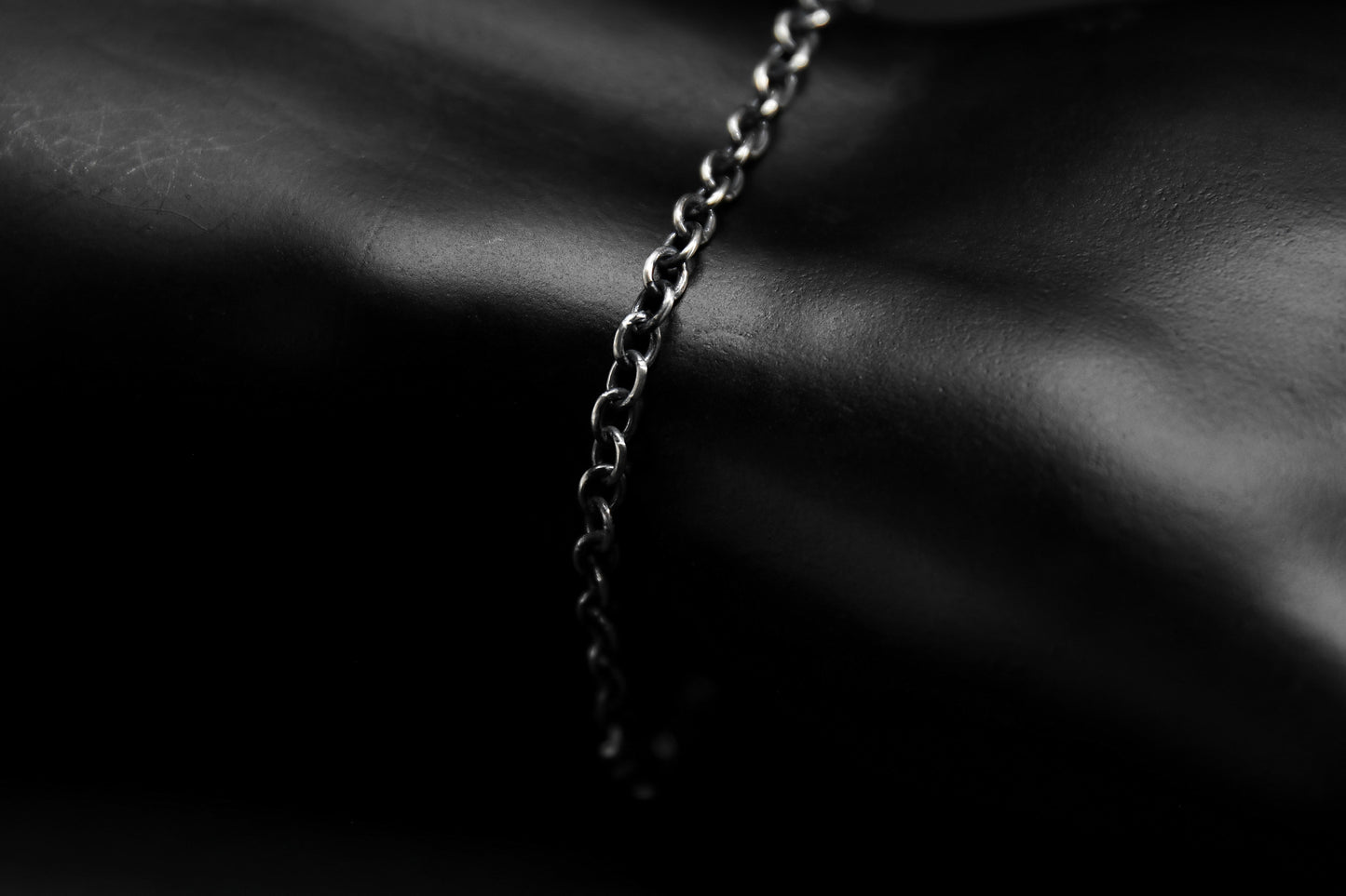 Oxidised Sterling Silver Cable Chain Bracelet