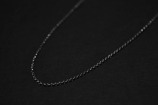 Oxidised Sterling Silver Belcher Necklace Chain