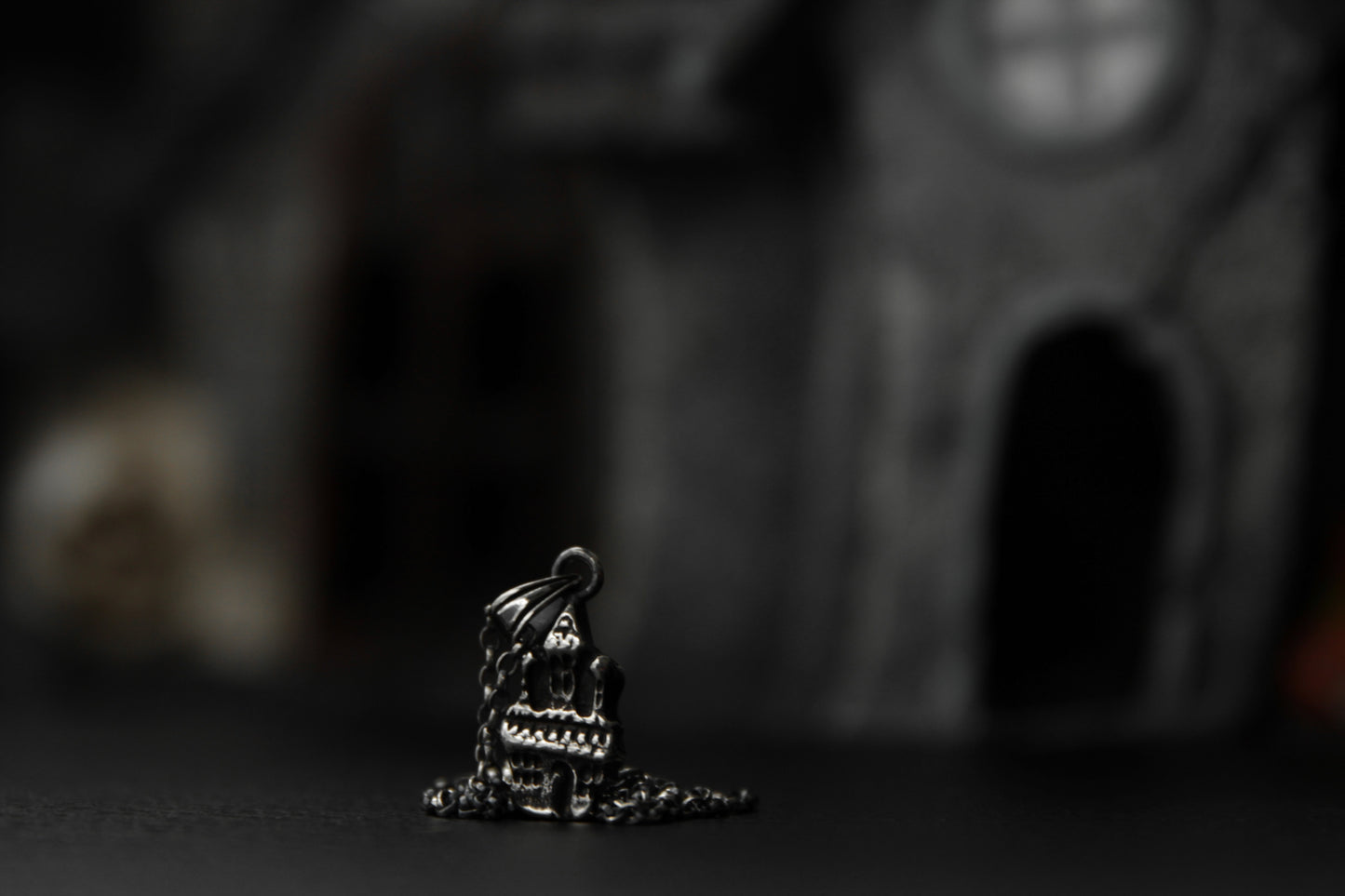 Silver Haunted House Pendant