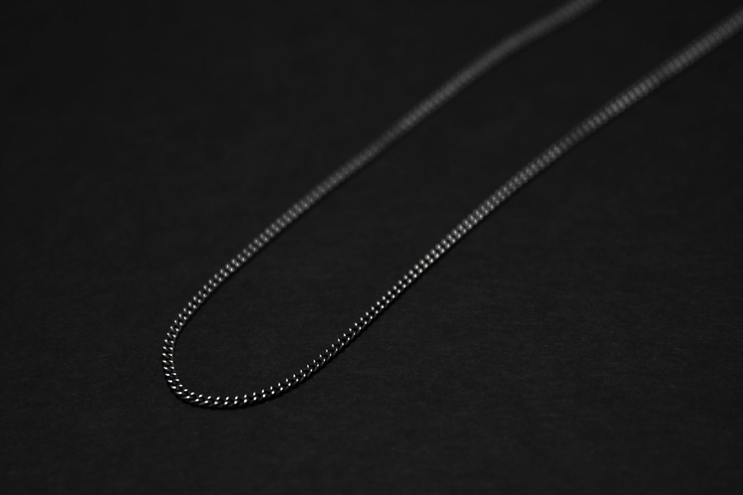Oxidised Sterling Silver Curb Necklace Chain