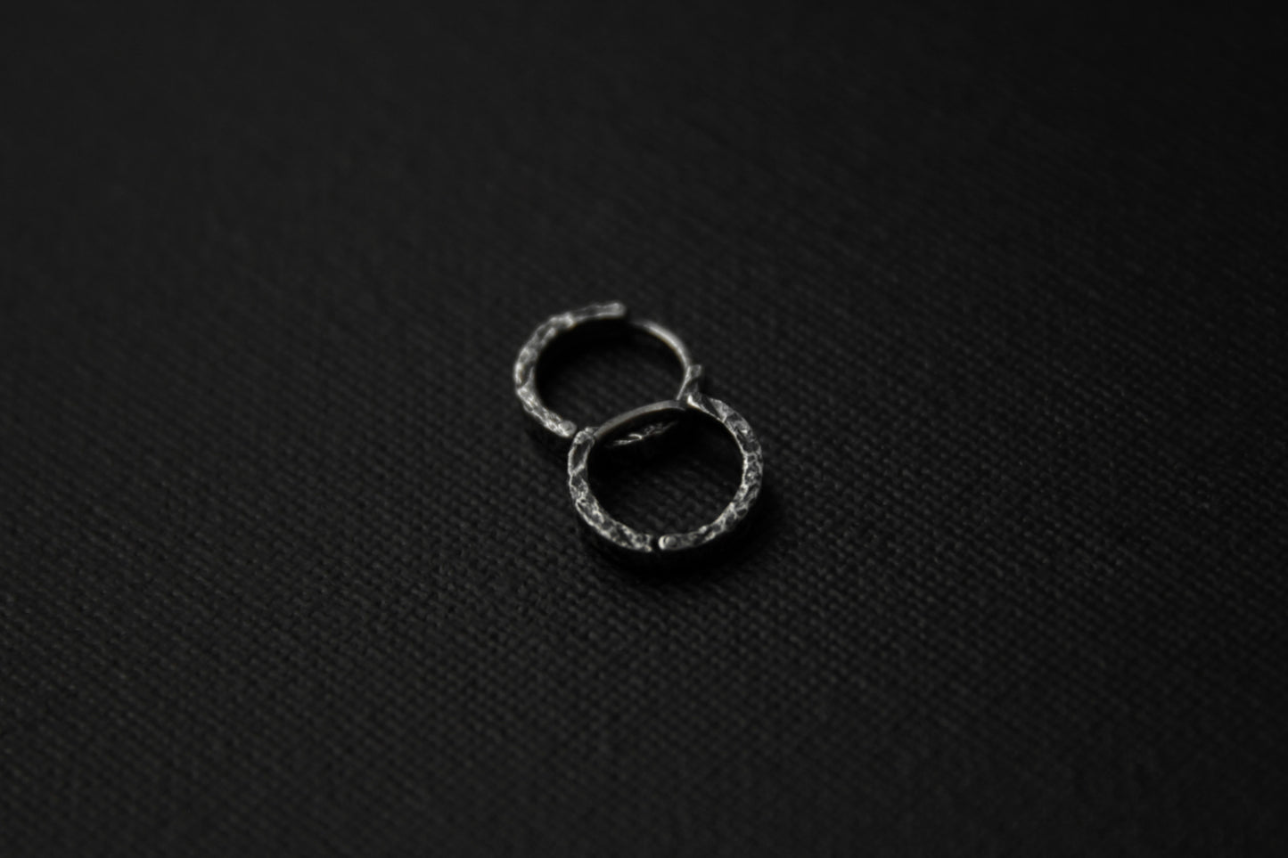Sterling Silver Concrete Texture Huggie Earrings