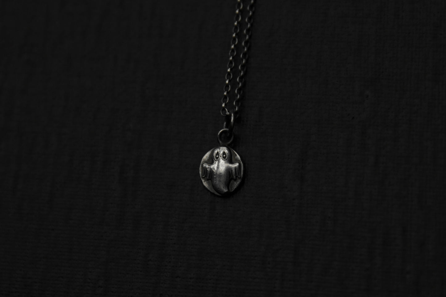 Sterling Silver Halloween Ghost Pendant