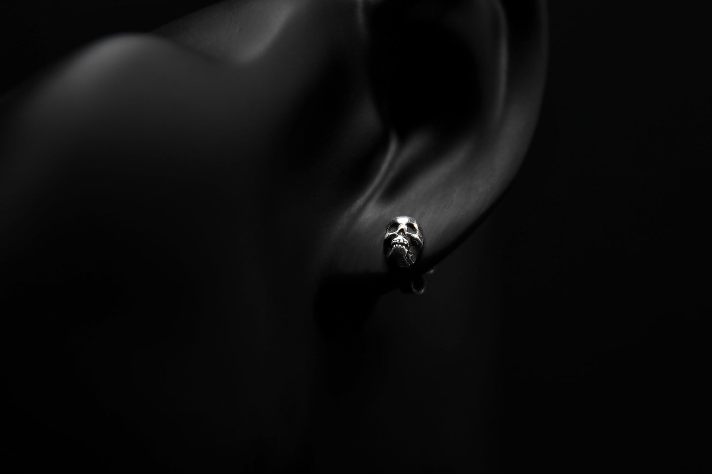 Silver Skull Stud Earrings