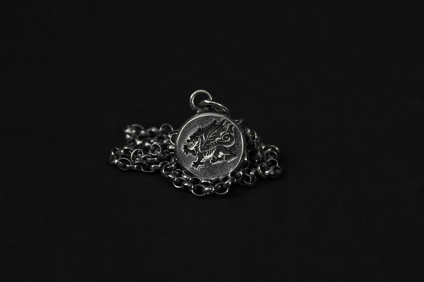 Sterling Silver Welsh Red Dragon Pendant • Y Ddraig Goch