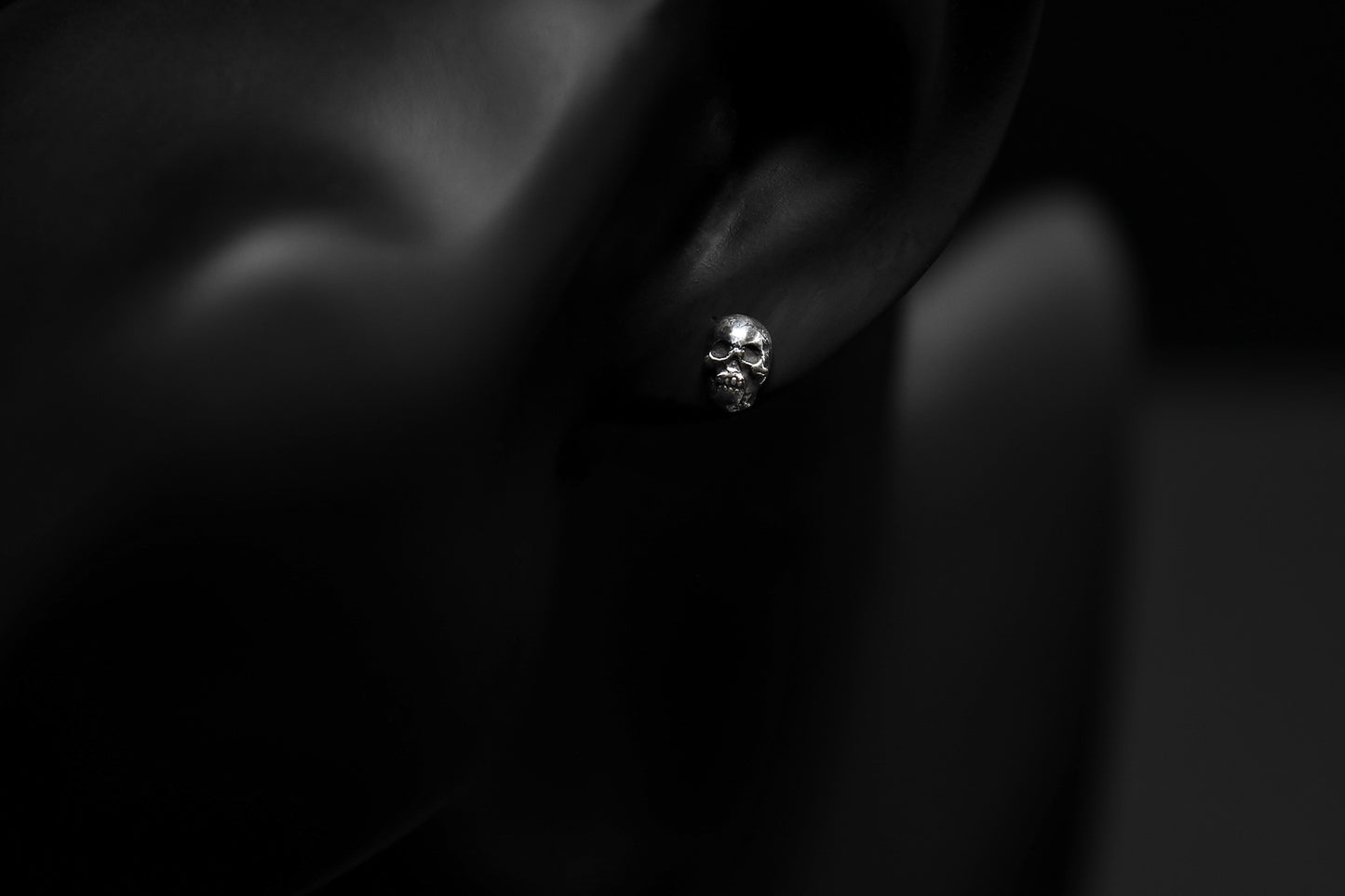 Silver Skull Stud Earrings