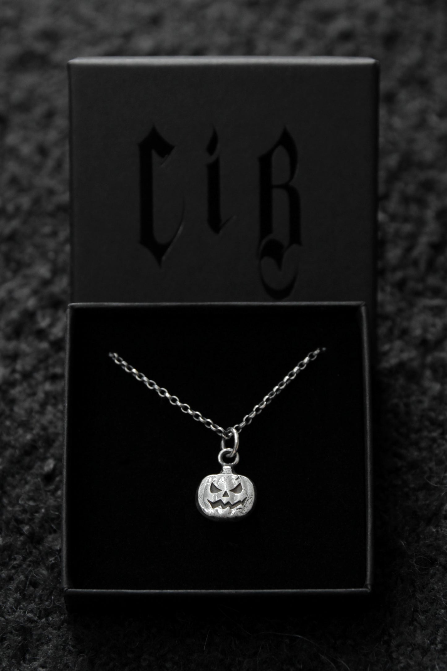 Sterling Silver Halloween Jack O’Lantern Pumpkin Pendant