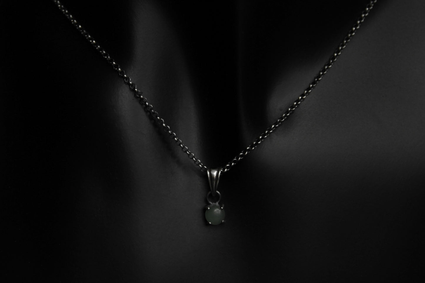 Sterling Silver Green Aventurine Pendant