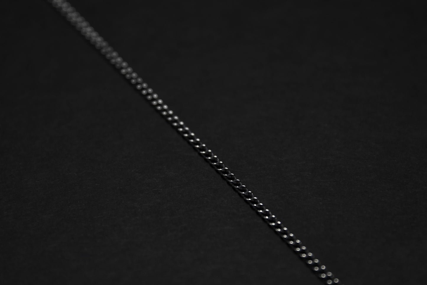 Oxidised Sterling Silver Curb Necklace Chain
