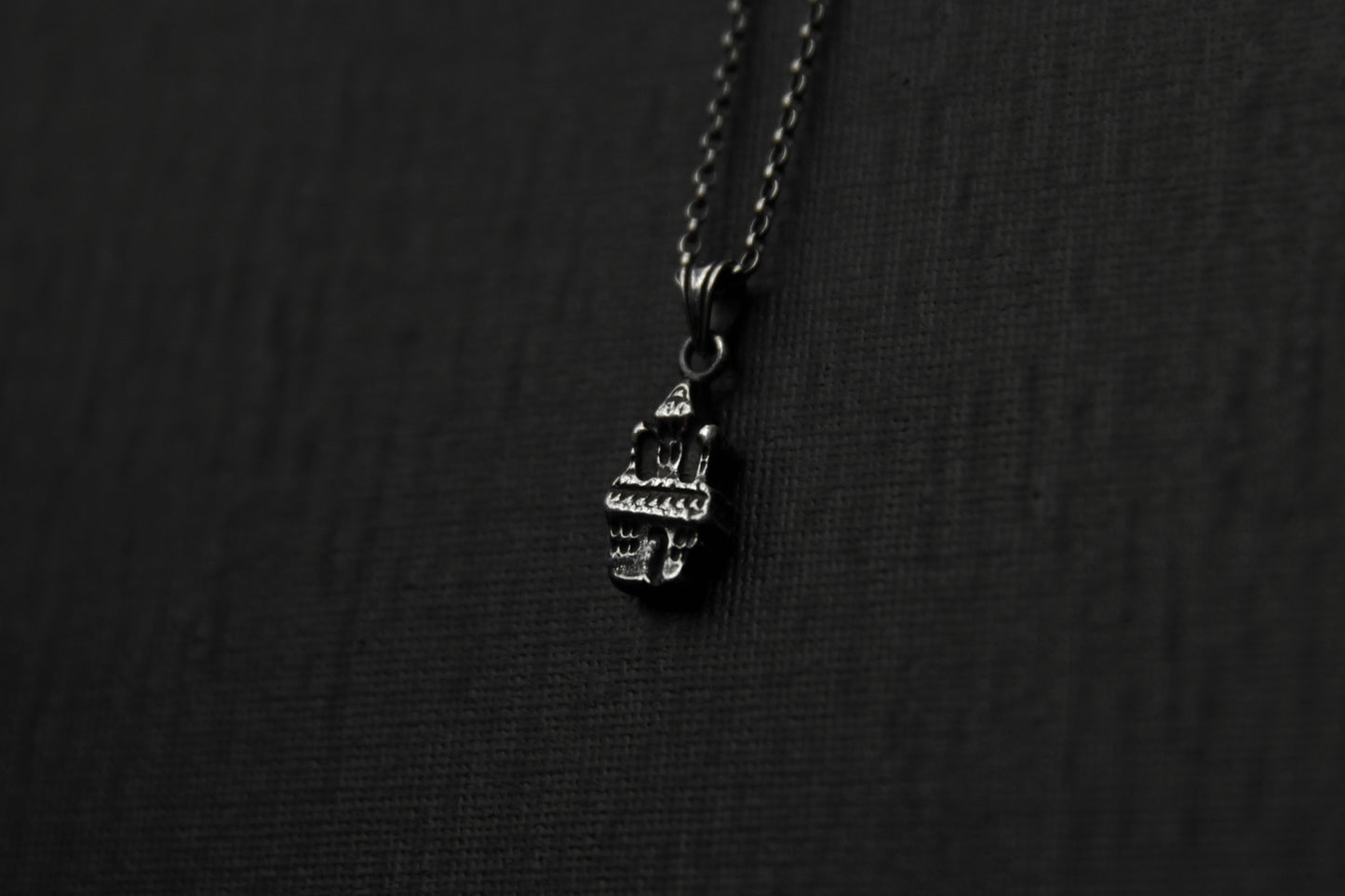 Silver Haunted House Pendant