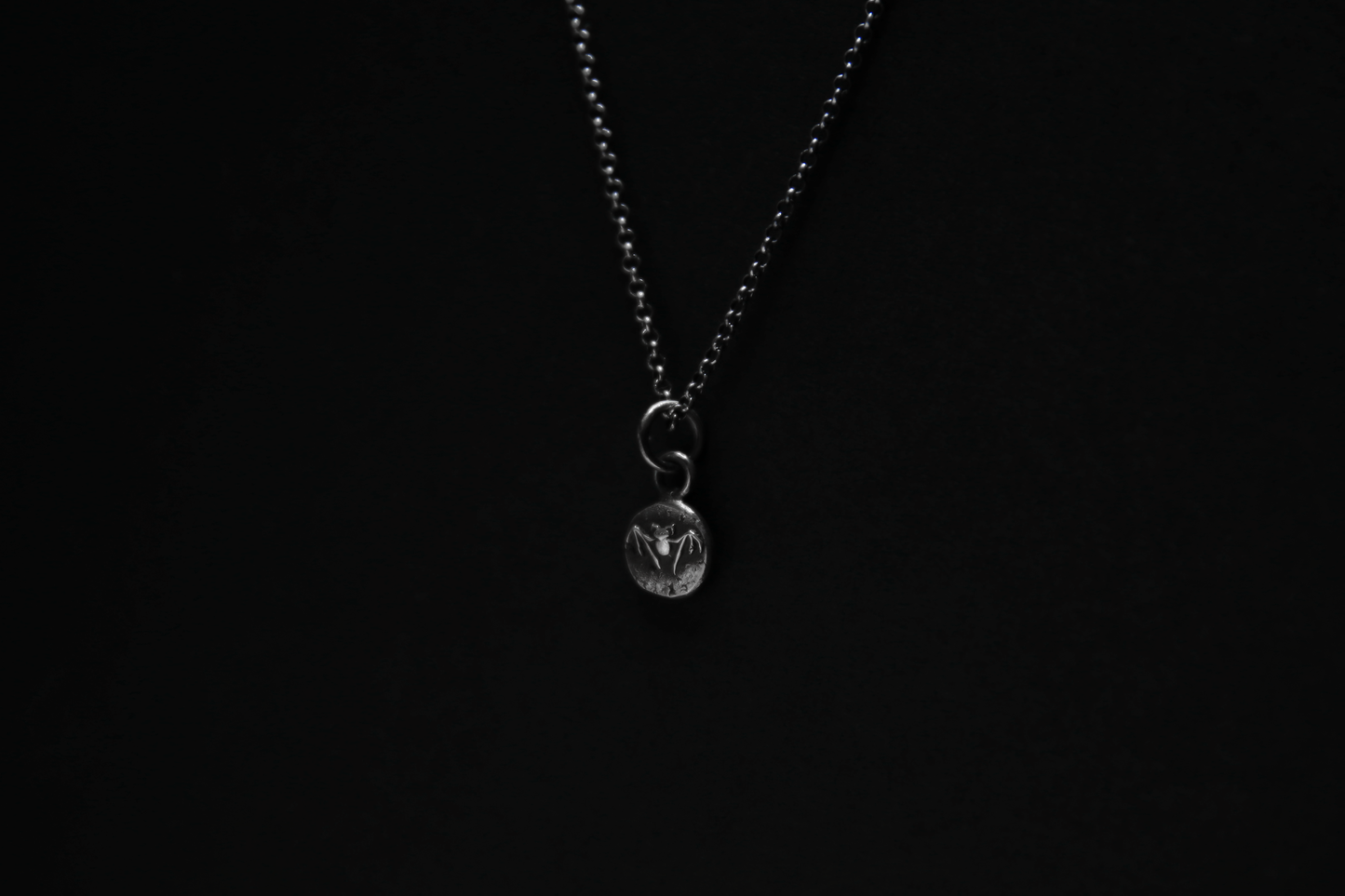 Tiny Sterling Silver Vampire Bat Pendant