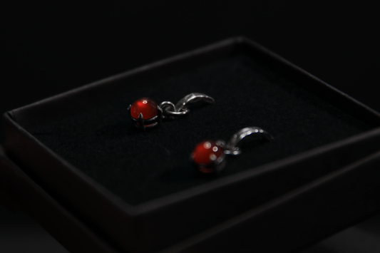 Carnelian Sterling Silver Earrings