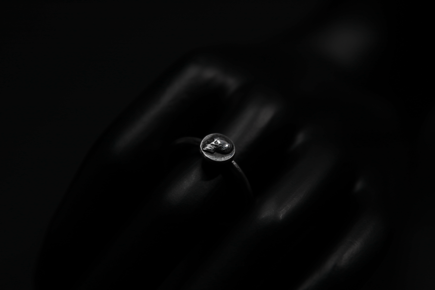 Sterling Silver Memento Mori Skull Ring