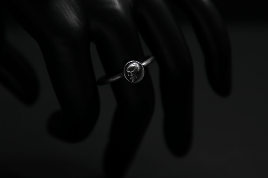Sterling Silver Memento Mori Skull Ring