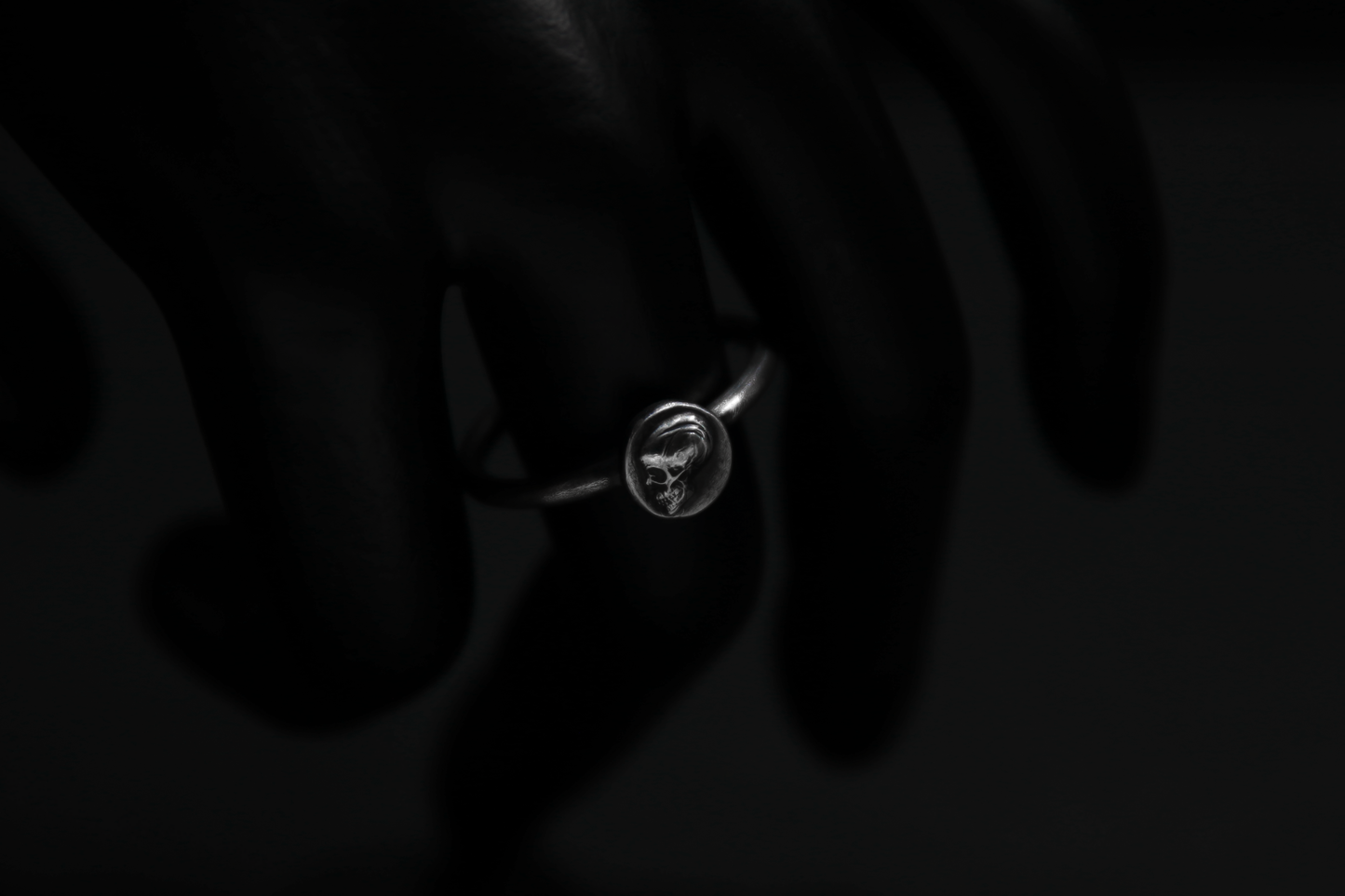 Sterling Silver Memento Mori Skull Ring